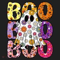 Cute Ghost Floral Boo Halloween Boy Girl Ghost Spooky Season Women's Sweatshirt thumb 2