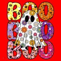 Cute Ghost Floral Boo Halloween Boy Girl Ghost Spooky Season Santa Hat thumb 1