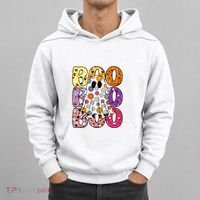 Cute Ghost Floral Boo Halloween Boy Girl Ghost Spooky Season Hoodie thumb 0