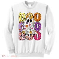 Cute Ghost Floral Boo Halloween Boy Girl Ghost Spooky Season Sweatshirt thumb 0