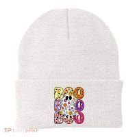 Cute Ghost Floral Boo Halloween Boy Girl Ghost Spooky Season Beanie thumb 0