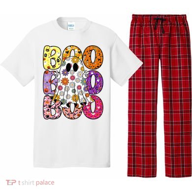 Cute Ghost Floral Boo Halloween Boy Girl Ghost Spooky Season Pajama Set