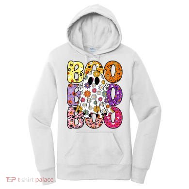 Cute Ghost Floral Boo Halloween Boy Girl Ghost Spooky Season Women's Hoodie