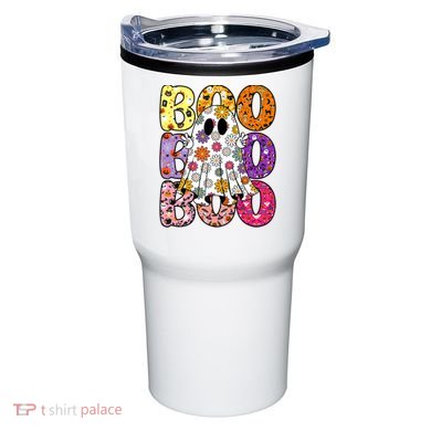 Cute Ghost Floral Boo Halloween Boy Girl Ghost Spooky Season Tumbler