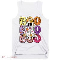 Cute Ghost Floral Boo Halloween Boy Girl Ghost Spooky Season Tank Top thumb 0