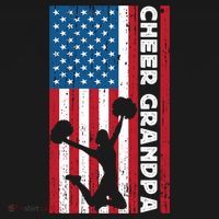 Cheer Grandpa For Usa American Flag Cheerleader Grandpa Long T-Shirt thumb 7