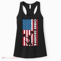 Cheer Grandpa For Usa American Flag Cheerleader Grandpa Long Women's Tank Top thumb 0