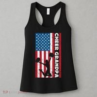 Cheer Grandpa For Usa American Flag Cheerleader Grandpa Long Women's Tank Top thumb 3