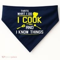 Chef Geek Food FUNNY I COOK AND I KNOW THINGS USA-Made Doggie Bandana thumb 0