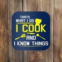 Chef Geek Food FUNNY I COOK AND I KNOW THINGS Coaster thumb 0