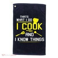 Chef Geek Food FUNNY I COOK AND I KNOW THINGS Golf Towel thumb 0