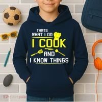 Chef Geek Food FUNNY I COOK AND I KNOW THINGS Kids Hoodie thumb 2