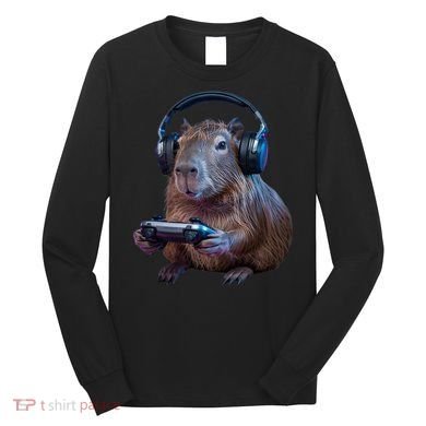 Capybara Gaming - Funny Gamer Capybara  Long Sleeve Shirt