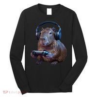 Capybara Gaming - Funny Gamer Capybara  Long Sleeve Shirt thumb 0