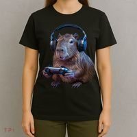 Capybara Gaming - Funny Gamer Capybara  T-Shirt thumb 4