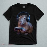Capybara Gaming - Funny Gamer Capybara  T-Shirt thumb 5