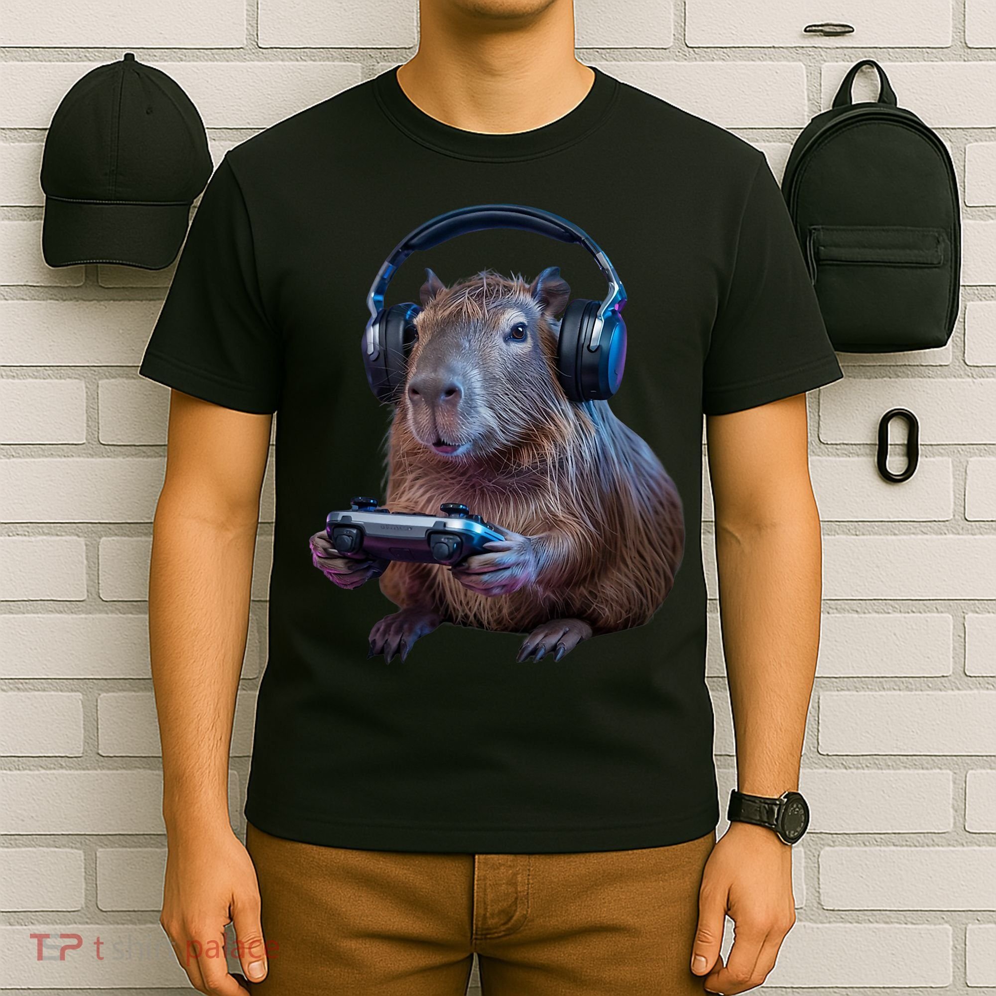 Capybara Gaming - Funny Gamer Capybara  T-Shirt