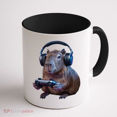 Capybara Gaming - Funny Gamer Capybara  Coffee Mug back