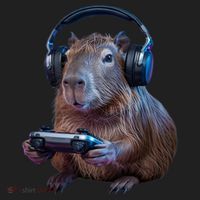 Capybara Gaming - Funny Gamer Capybara  Beanie thumb 2
