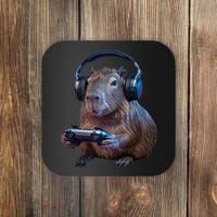 Capybara Gaming - Funny Gamer Capybara  Coaster thumb 0
