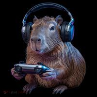 Capybara Gaming - Funny Gamer Capybara  Women's Hoodie thumb 2
