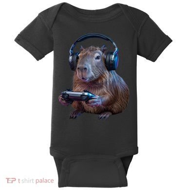 Capybara Gaming - Funny Gamer Capybara  Baby Bodysuit