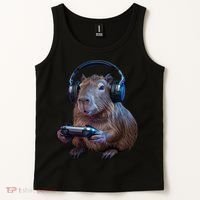 Capybara Gaming - Funny Gamer Capybara  Tank Top thumb 2