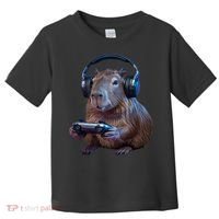 Capybara Gaming - Funny Gamer Capybara  Toddler T-Shirt thumb 0