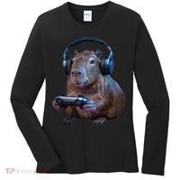 Capybara Gaming - Funny Gamer Capybara  Women's Long Sleeve Shirt thumb 0