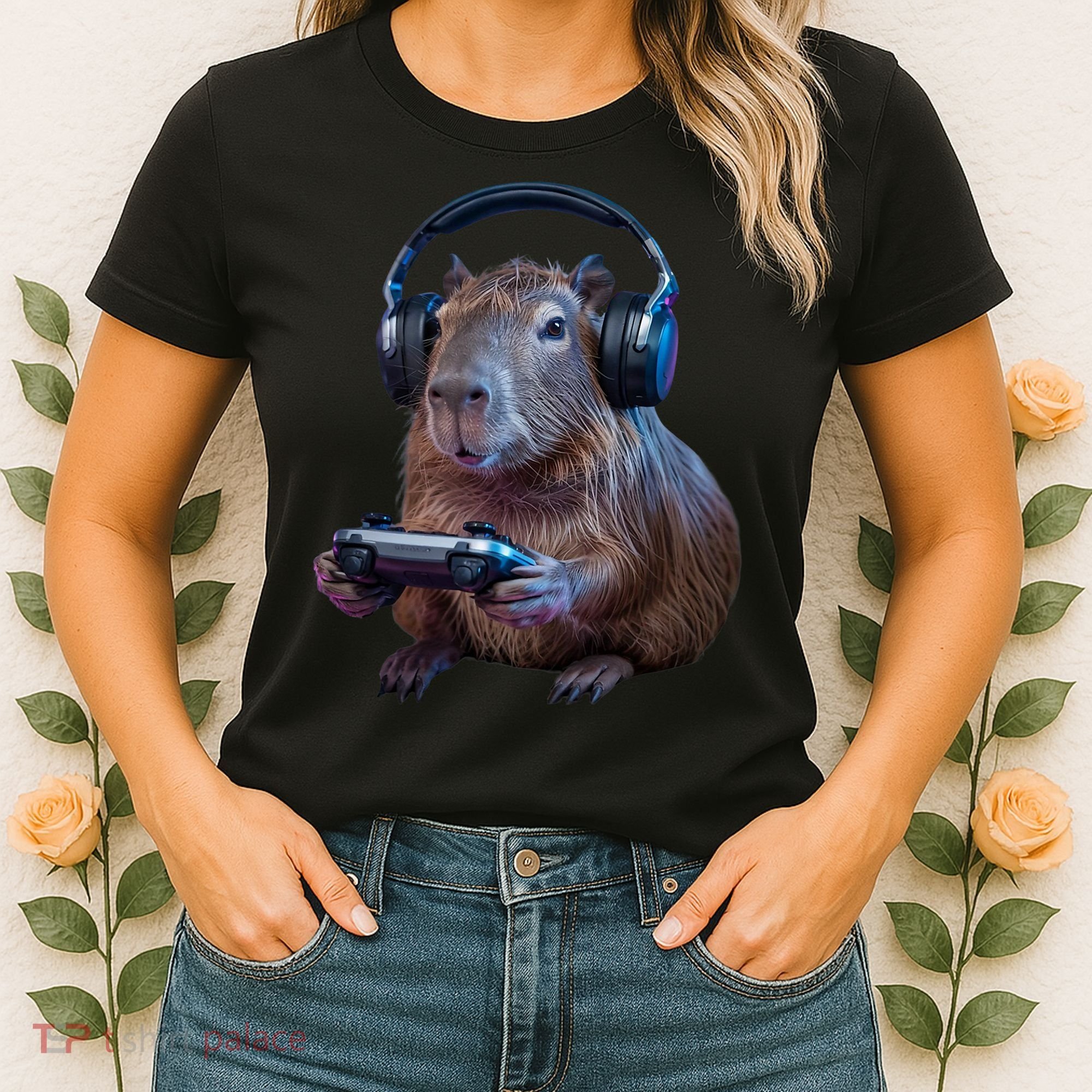 Capybara Gaming - Funny Gamer Capybara  Women's T-Shirt
