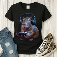 Capybara Gaming - Funny Gamer Capybara  Women's T-Shirt thumb 3