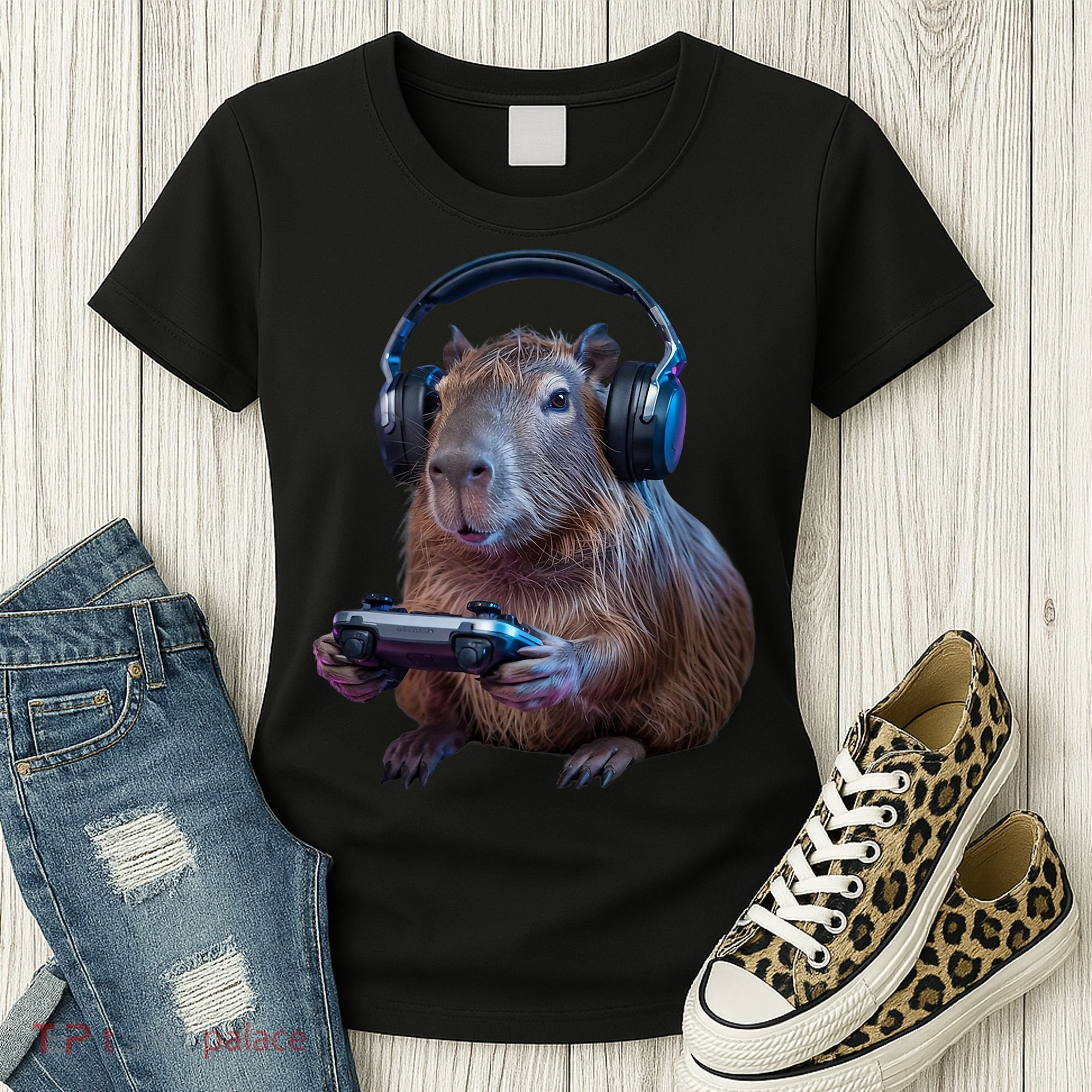 Capybara Gaming - Funny Gamer Capybara  Women's T-Shirt