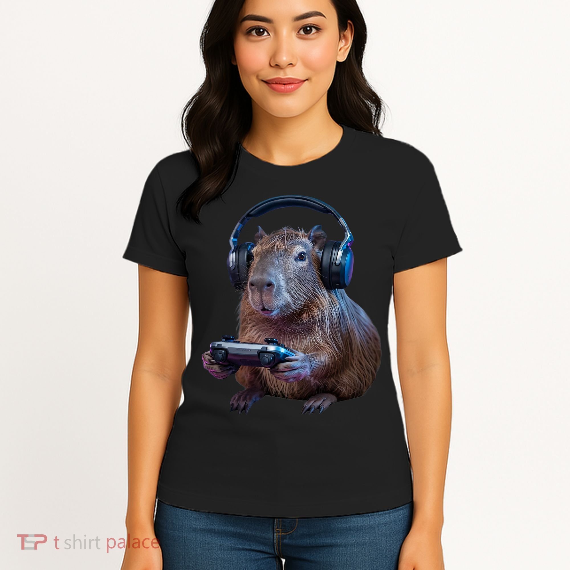 Capybara Gaming - Funny Gamer Capybara  Women's T-Shirt