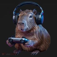 Capybara Gaming - Funny Gamer Capybara  Kids Sweatshirt thumb 2