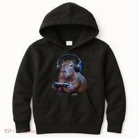 Capybara Gaming - Funny Gamer Capybara  Kids Hoodie thumb 0