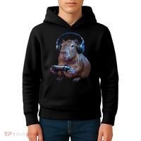 Capybara Gaming - Funny Gamer Capybara  Kids Hoodie thumb 4