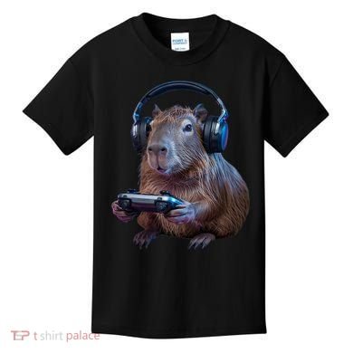 Capybara Gaming - Funny Gamer Capybara  Kids T-Shirt