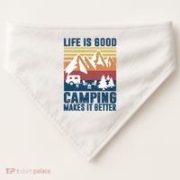 Camping Gifts For Camper Camping Makes It Better USA-Made Doggie Bandana thumb 0