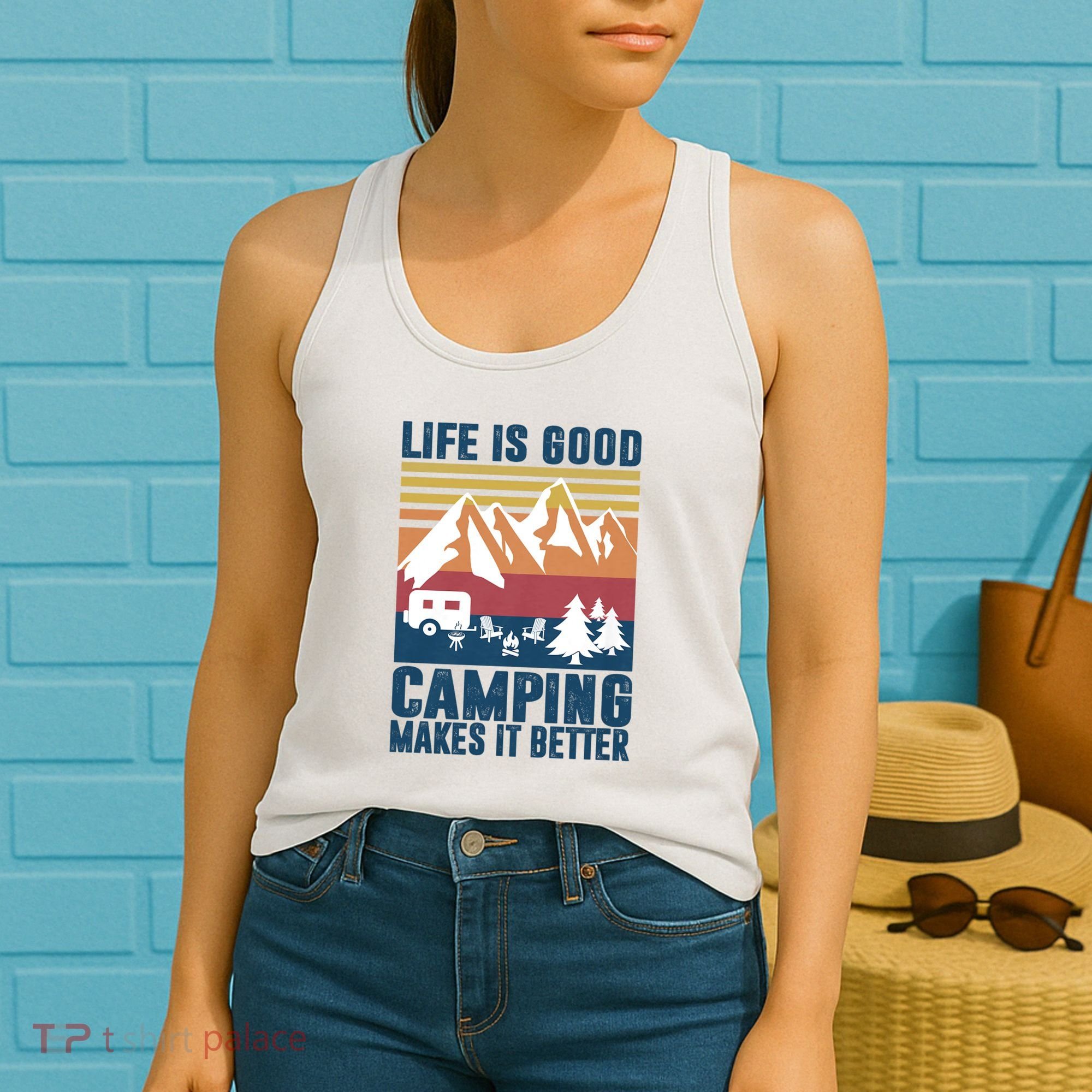 Camping Gifts For Camper Camping Makes It Better Women's Tank Top