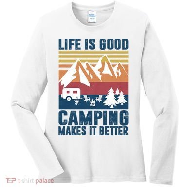 Camping Gifts For Camper Camping Makes It Better Women's Long Sleeve Shirt