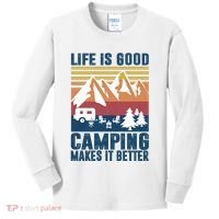 Camping Gifts For Camper Camping Makes It Better Kids Long Sleeve Shirt thumb 0