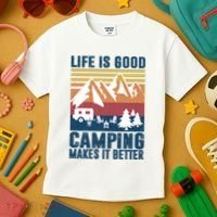 Camping Gifts For Camper Camping Makes It Better Kids T-Shirt thumb 3