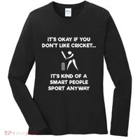 Cricket Game Funny Smart Player Women's Long Sleeve Shirt thumb 0