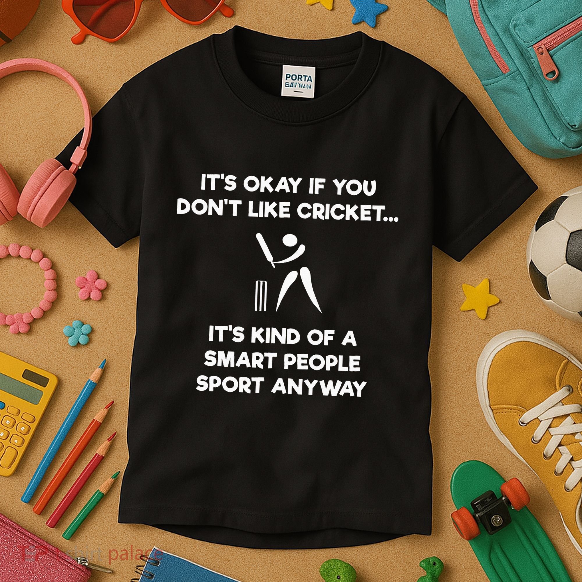 Cricket Game Funny Smart Player Kids T-Shirt