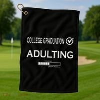 College Graduation Funny Graduate School Golf Towel thumb 1