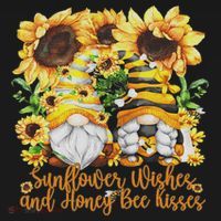 Cute Gnome For Women Sunflower Wishes And Honey Bee Kisses T-Shirt thumb 7