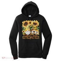 Cute Gnome For Women Sunflower Wishes And Honey Bee Kisses Women's Hoodie thumb 0