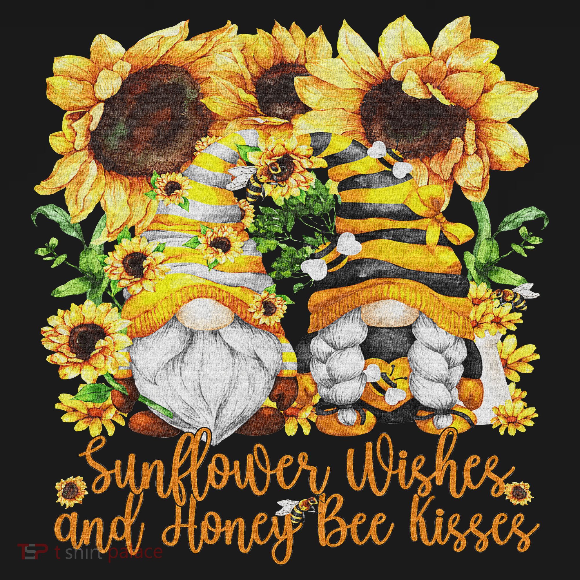 Cute Gnome For Women Sunflower Wishes And Honey Bee Kisses Women's Hoodie