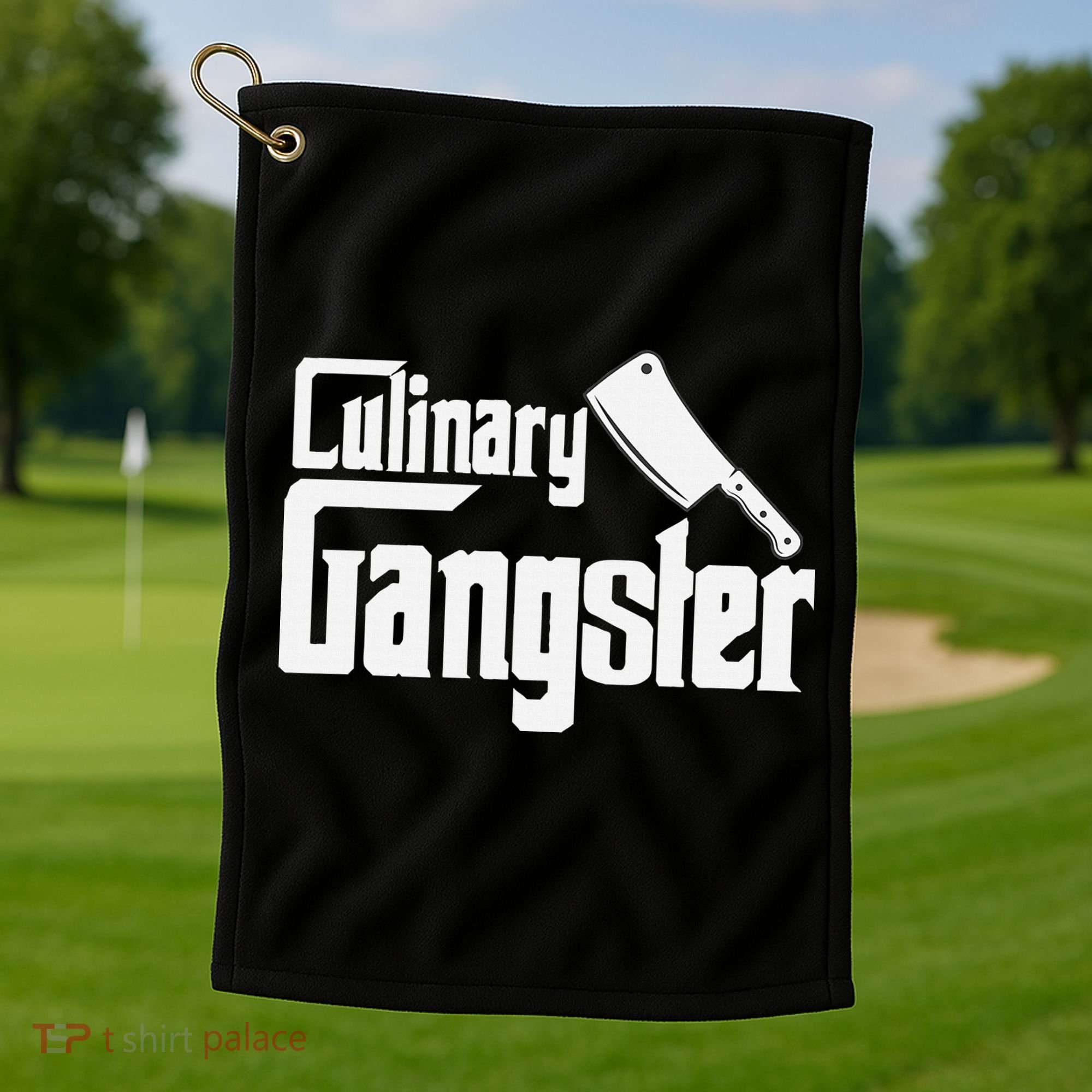 Culinary Gangster Funny Restaurant Cook Chef Golf Towel