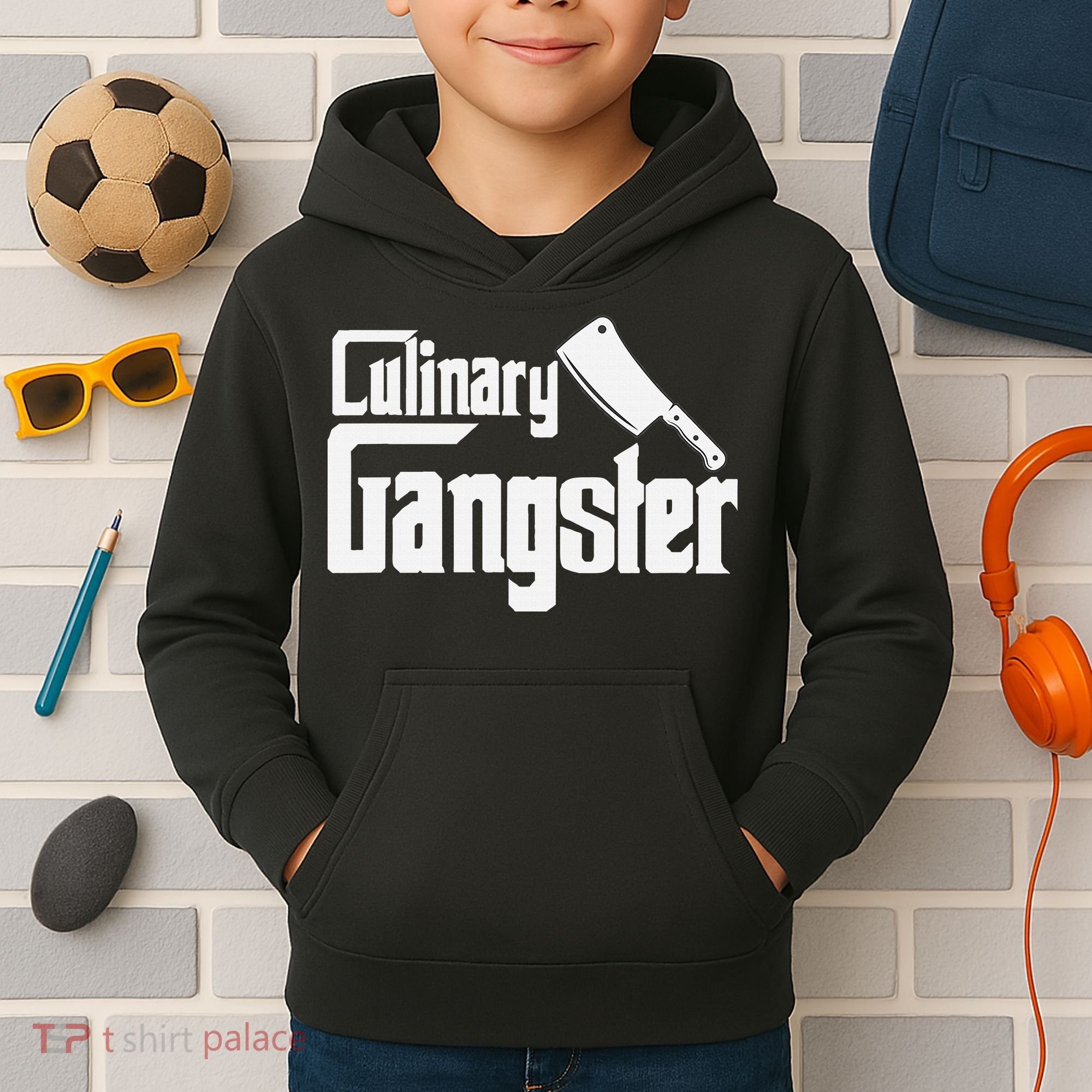 Culinary Gangster Funny Restaurant Cook Chef Kids Hoodie
